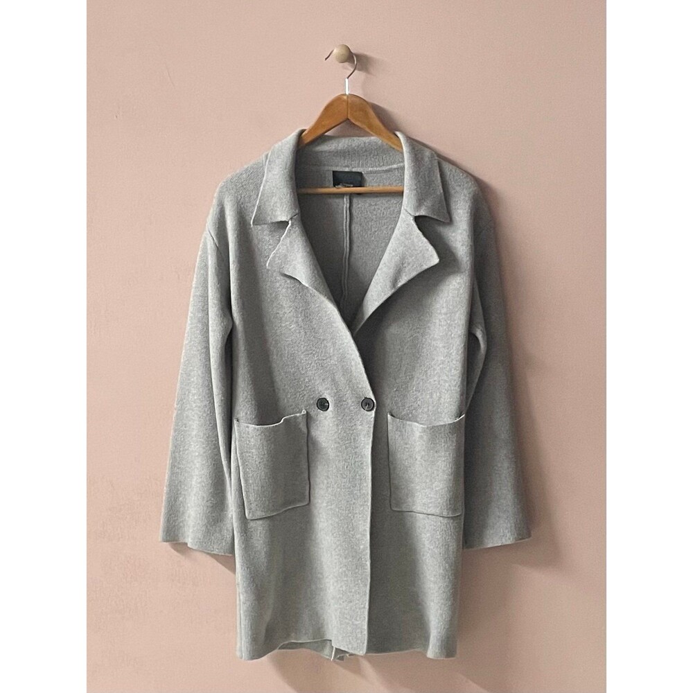 Forever 21 Light Gray Knit Coat Cardigan Size S GUC